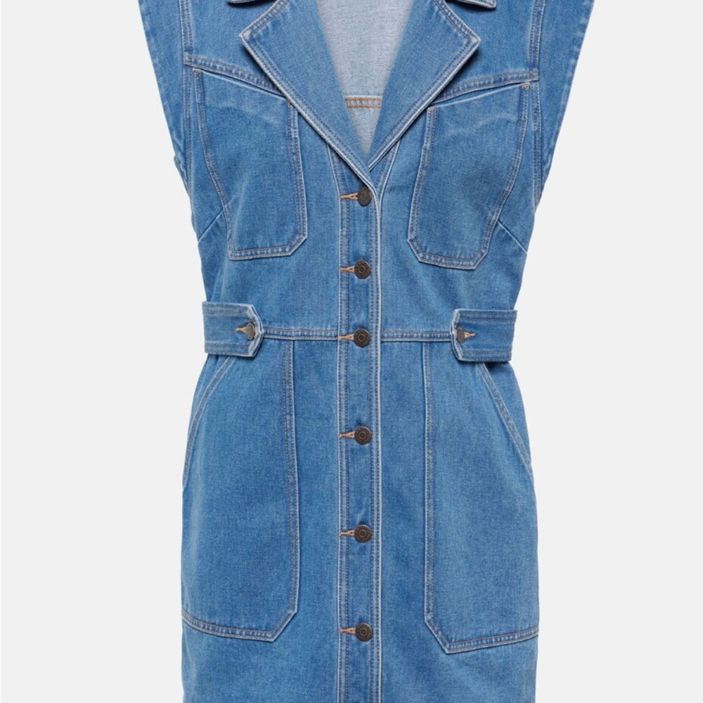 Veronica Beard Blue Denim Button-Down Dress